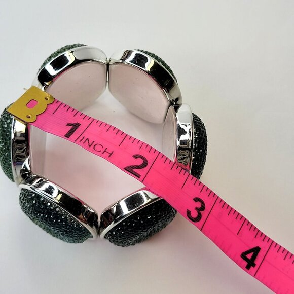 Green Glitter Stretch Fashion Bracelet Casual Wrap Bracelet - Picture 6 of 8